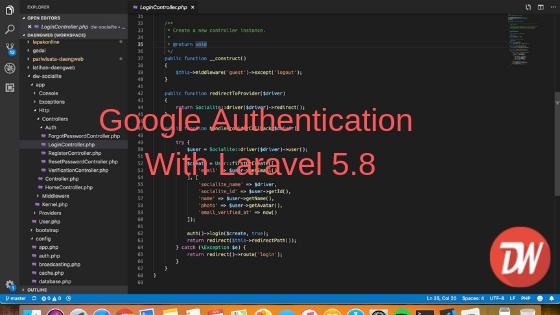Google Authentication With Laravel 5.8
