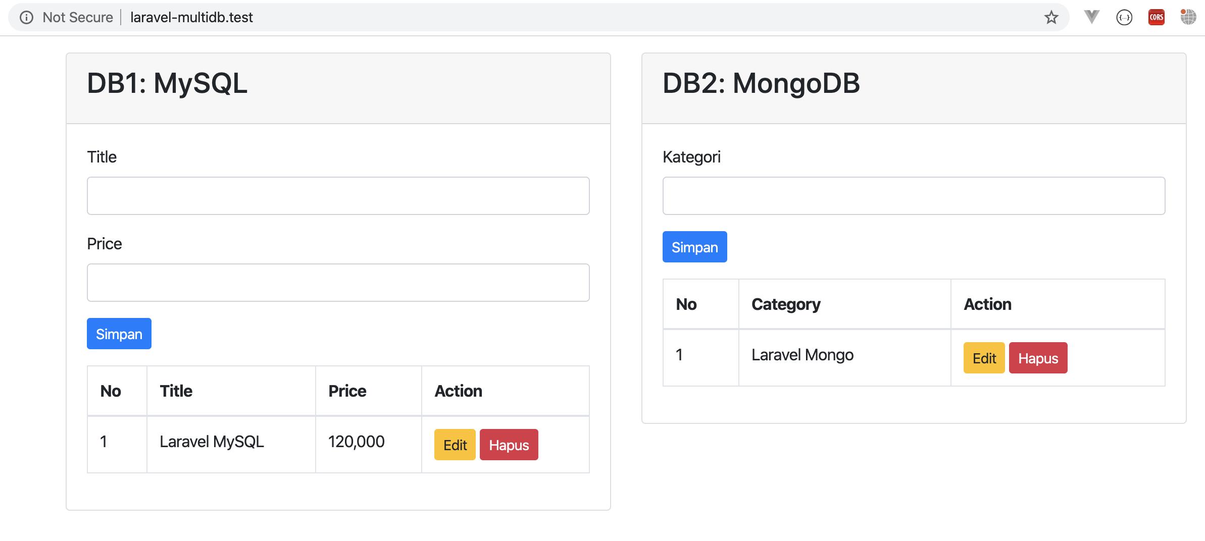 laravel multiple database