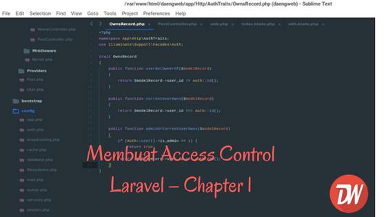 Membuat Access Control Laravel – Chapter 1