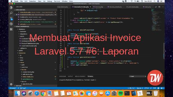 Membuat Aplikasi Invoice Laravel 5.7 #6: Laporan