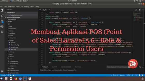 (Part 5) Membuat Aplikasi POS (Point of Sales) Laravel 5.6 - Role & Permission Users