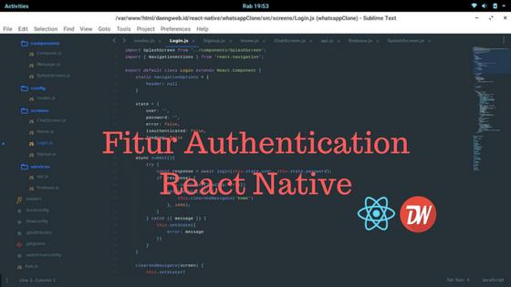 Fitur Authentication React Native