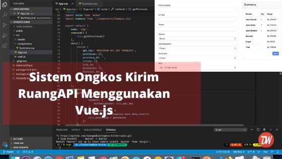 Sistem Ongkos Kirim RuangAPI Menggunakan Vue.js