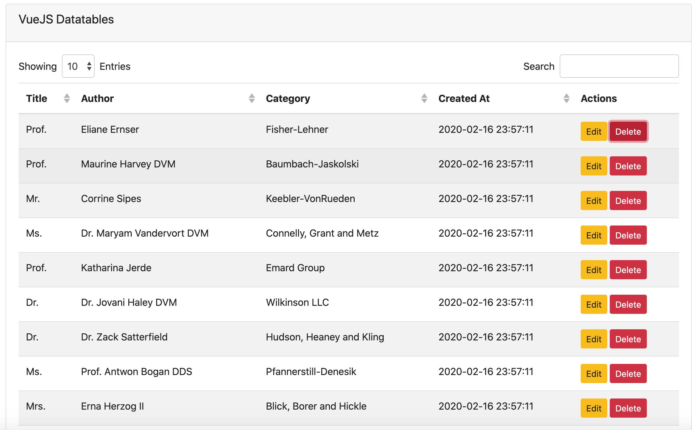 membuat datatable vuejs