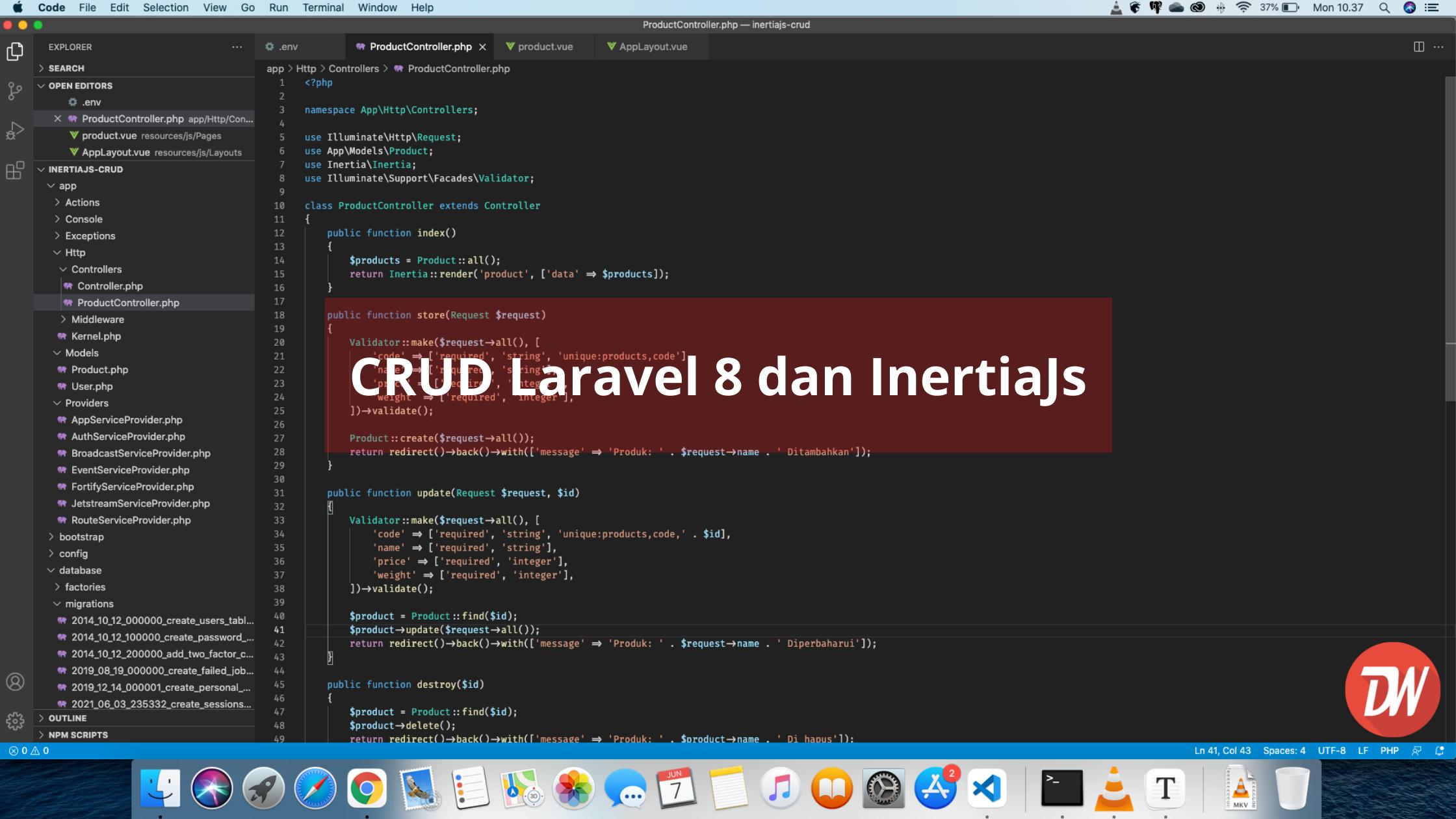 CRUD Laravel 8 dan InertiaJs