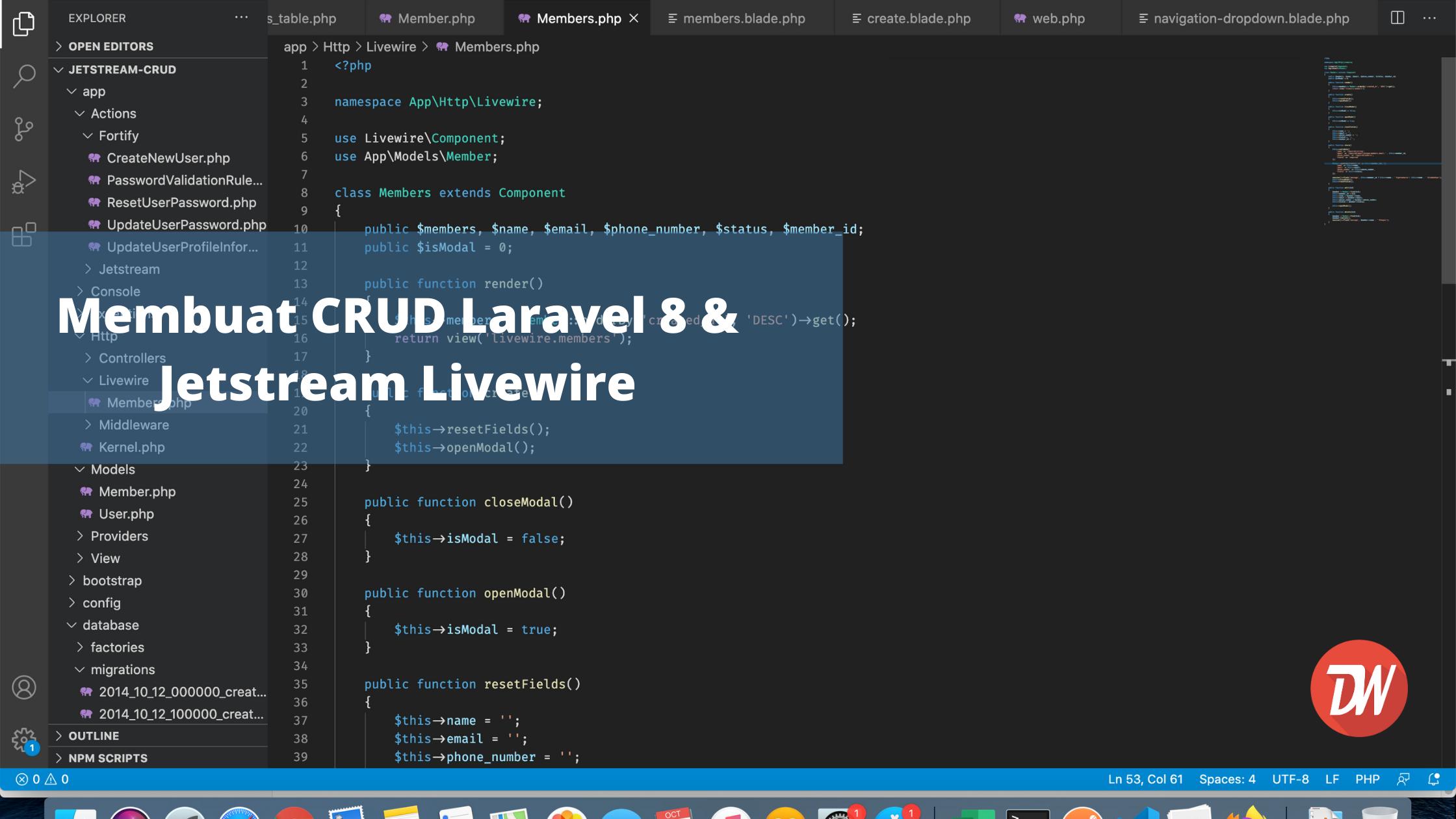 Membuat CRUD Laravel 8 & Jetstream Livewire