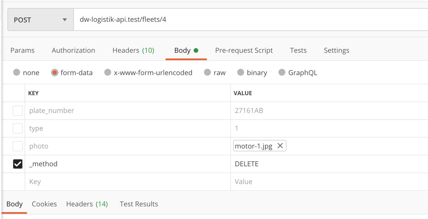 membuat aplikasi ekspedisi lumen - api delete armada