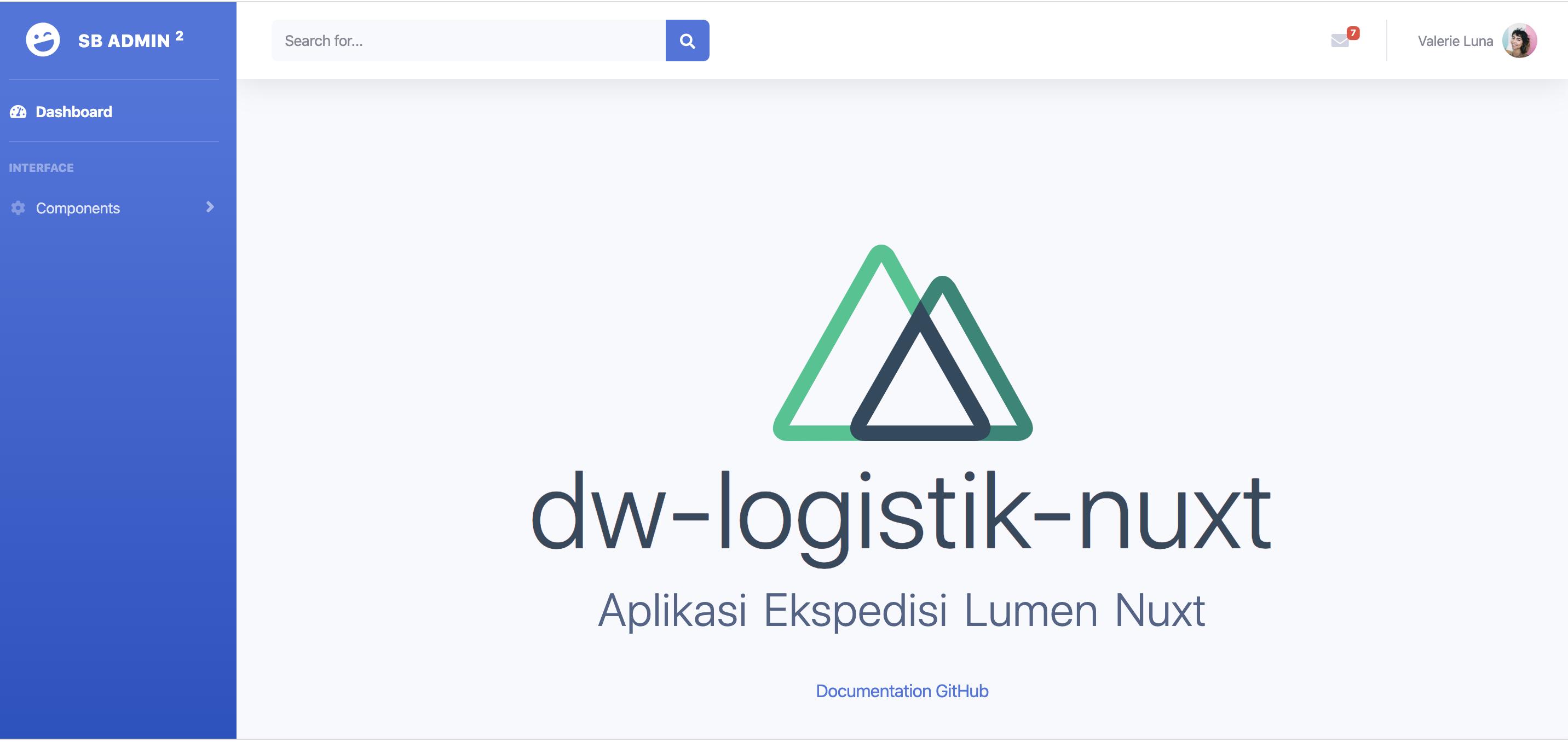 aplikasi ekspedisi nuxt js - integration bootstrap template